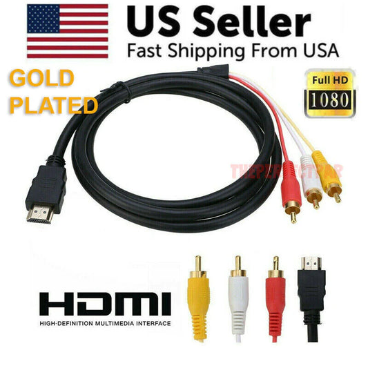 HDMI Male to 3 RCA Video and Audio AV Component Converter Adapter Cable for HDTV 1080p