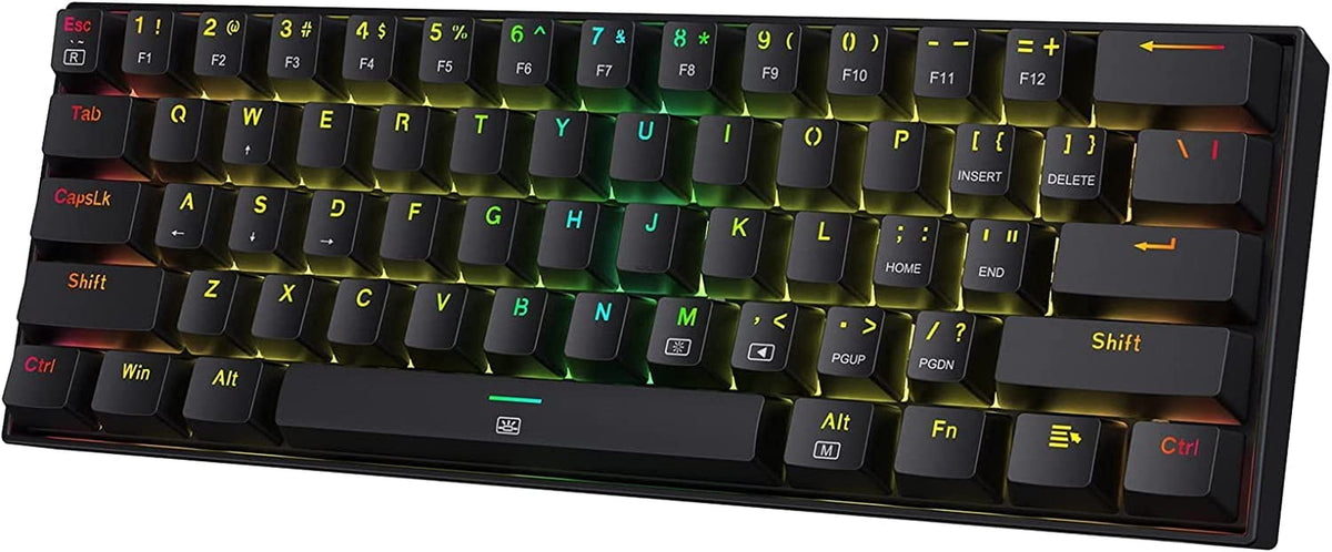 K630 Dragonborn 60% Wired RGB Gaming Keyboard - Compact 61-Key Mechanical Keyboard with Tactile Brown Switches for Enhanced Gaming Experience