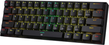 K630 Dragonborn 60% Wired RGB Gaming Keyboard - Compact 61-Key Mechanical Keyboard with Tactile Brown Switches for Enhanced Gaming Experience