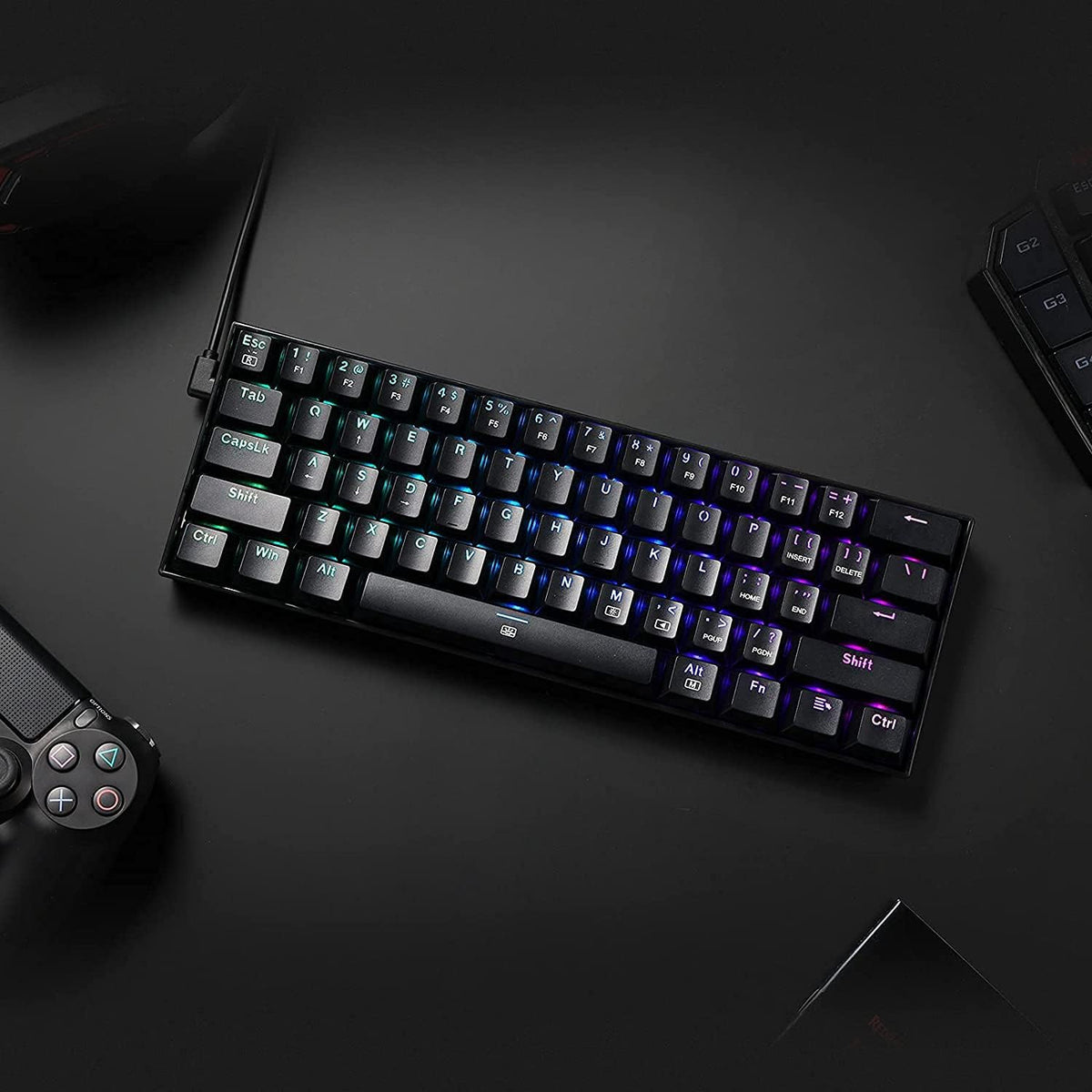 K630 Dragonborn 60% Wired RGB Gaming Keyboard - Compact 61-Key Mechanical Keyboard with Tactile Brown Switches for Enhanced Gaming Experience