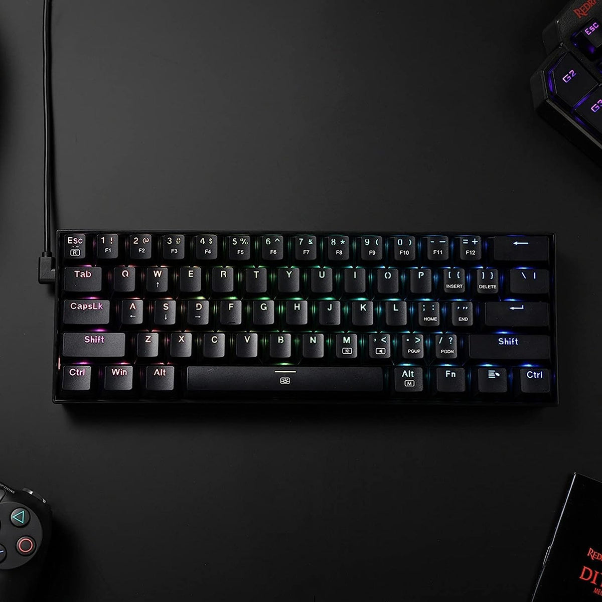 K630 Dragonborn 60% Wired RGB Gaming Keyboard - Compact 61-Key Mechanical Keyboard with Tactile Brown Switches for Enhanced Gaming Experience