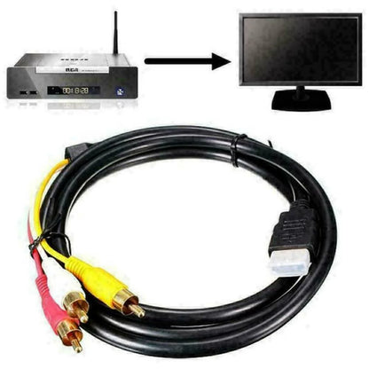 HDMI Male to 3 RCA Video and Audio AV Component Converter Adapter Cable for HDTV 1080p